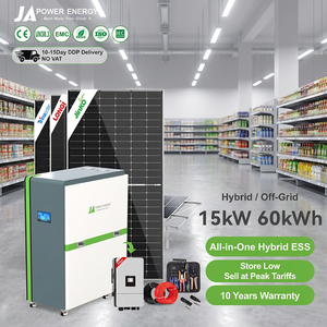 Système d'énergie solaire hybride tout-en-un JApower 15 kW 60 kWh avec onduleur et batterie au lithium pour usage commercial - Product Image 1
