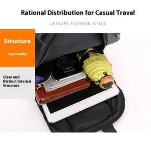 Multifuncional Nylon peito saco dos homens com impermeável USB carregamento interface elegante ombro mochila - Product Image 4