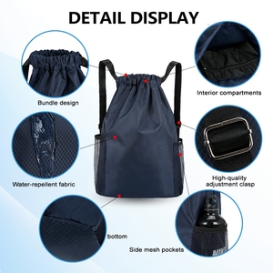 Zaino con Logo personalizzato impermeabile da <span class=keywords><strong>basket</strong></span> con coulisse zaino sportivo Outdoor Casual borsa con stringhe sportive da palestra borse con coulisse - Product Image 4