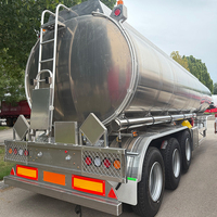 Semi-remorque citerne à carburant en alliage d'aluminium à 4 compartiments de 45 m³, légère et capable de transporter une grande quantité de marchandises