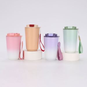 <b>Large</b> Capacity Gradient Color Outdoor Handle Tumbler 30oz Stainless Steel Car <b>Mug</b> Travel Gift Cup - Product Image 1