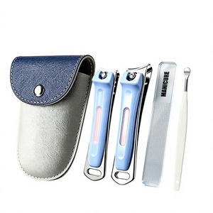 Juego de Cortaúñas Portátil de Acero Inoxidable, Herramientas de Manicura y Pedicura con Lima Integrada y Estuche de Almacenamiento - Product Image 1