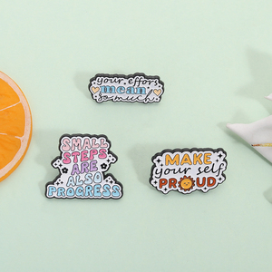 <strong>Small</strong> <strong>Step</strong> Are Also Progress Enamel Pins Self Encourage Motivational Quote Make Yourself Proud Brooch Lapel Badge Gift Wholesale - Product Image 2