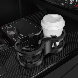 Divisor de portavasos para coche, soporte de almacenamiento integrado de ABS negro para portavasos y ceniceros - Product Image 3