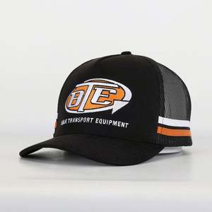 Gorras Trucker Personalizadas con Bordado Plano, Malla Lateral de Perfil Alto, Bordado a Mano, Tela Vaquera Negra, Unisex para Negocios y Playa - Product Image 2