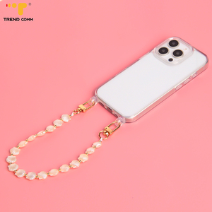 <span class=keywords><strong>Chaîne</strong></span> de <span class=keywords><strong>coque</strong></span> de sangle de <span class=keywords><strong>téléphone</strong></span> portable personnalisable bricolage à la main de luxe avec conception à double clips et perles en matériau TPU - Product Image 2