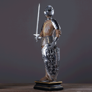 <span class=keywords><strong>Figurine</strong></span> de chevalier en résine de style antique romain, statue de guerrier vintage, soldat européen avec épée pour la décoration - Product Image 2