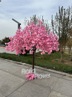 L107 Vente en gros de compositions florales artificielles en soie populaires, centre de table en fleurs de cerisier, faux arbre de sakura pour la décoration de table de mariage