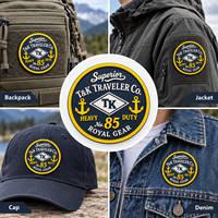 Patch rond personnalisé en TPU, résistant aux intempéries, badge vintage, emblème robuste pour bagages de voyage, sac de sport, patch rond personnalisé en TPU