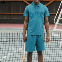 Ensemble de golf 2 pièces pour homme : Polo à manches courtes avec poche poitrine et short décontracté à taille élastique avec cordon de serrage