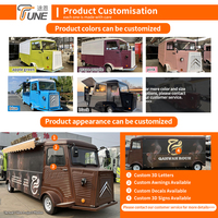 Camionnette Citroën Vintage, Remorque Alimentaire Haute Vitesse, Camion de Restauration Mobile à Vendre avec Cuisine Complète et Logo Gratuit