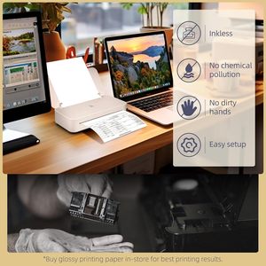 GT1 열전사 리본 프린터 잉크 없음 휴대용 미니 무선 300dpi <span class=keywords><strong>A4</strong></span> 11''x8.5'' US 레터 지원 재고 있음 - Product Image 5
