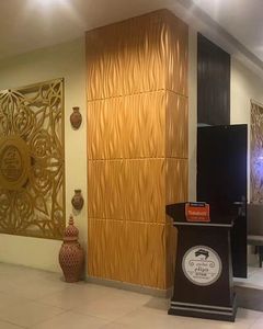 60*60cm hiện đại tự làm mềm 3D Acoustic Faux Da <span class=keywords><strong>Polyurethane</strong></span> Panel tường linh hoạt PU bọt Acoustic tường bao gồm cho khách sạn - Product Image 3