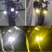 Phare LED pour moto, projecteur à double couleur, lentille de projecteur, lampe de travail 12V, lampe antibrouillard auxiliaire pour voiture, SUV, camions, 20W