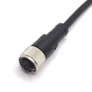 Custom Length A Coding M12 12 Pin Female Cable connector to JST Terminals