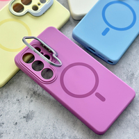 JOYPORODO S117 Nouveau produit Coque en silicone liquide avec support pour objectif d'appareil photo pour Samsung S26 S25 S24 Ultra Coque magnétique pour iPhone