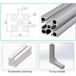 プロ仕様 3030 アルミニウム押出材 600mm ブラック 2個パック 欧州規格 スクエアコネクター Truetrust DIY 工業用 - Product Image 5