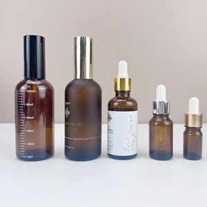 30ml 50ml 100ml Amber Black Frosted Glass Cosmetic Serum Dropper Bottles Tube with Dropper Spray Lid - Product Image 5