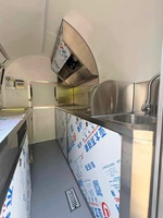 Camion de restauration mobile en acier inoxydable au design tendance, cuisine complète, résistant à la rouille, montage facile, personnalisable pour l'extérieur
