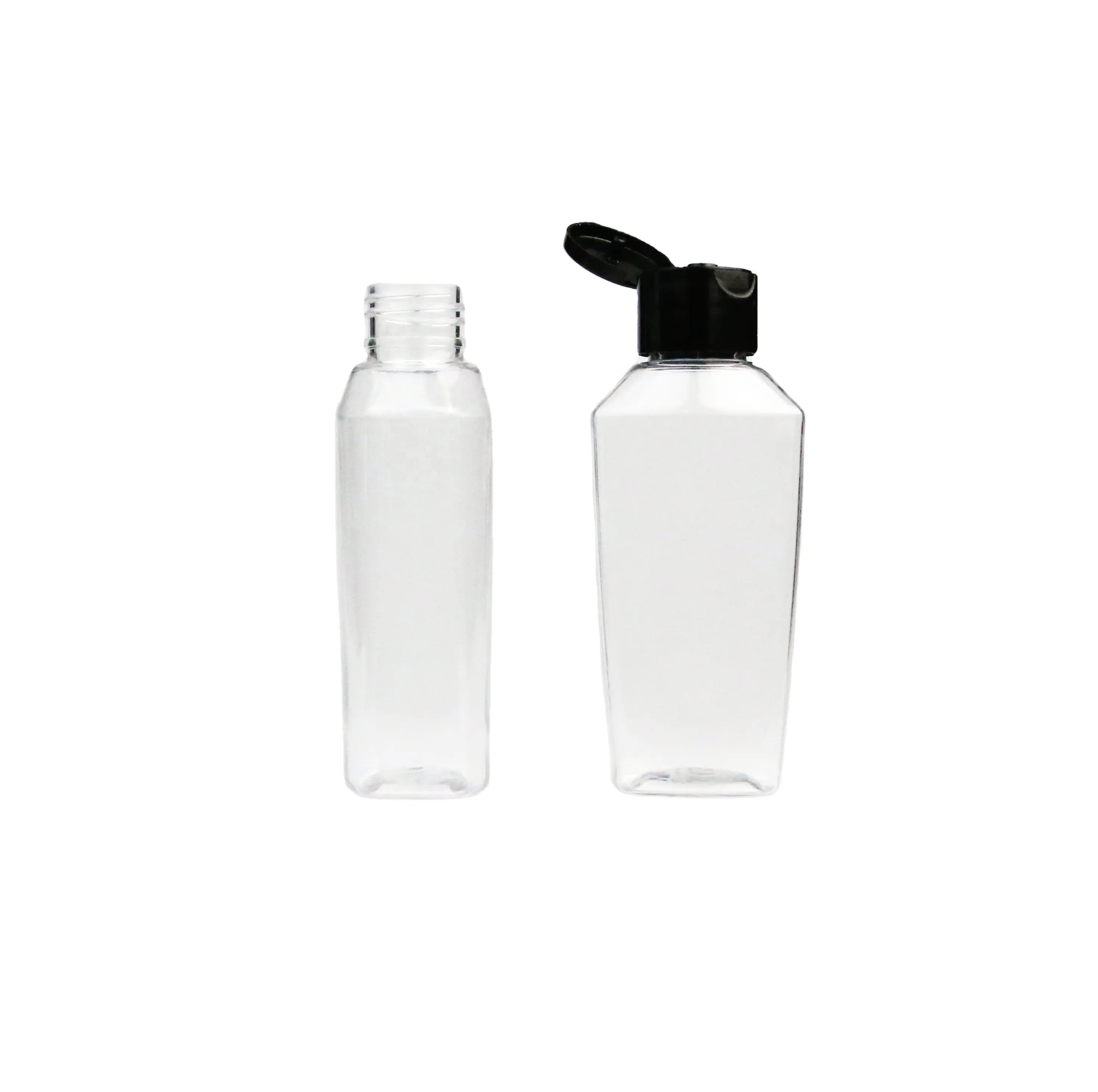 JS Free Sample PET plastic bottle 100ml oval hand sanitizer essential oil bottle wash sanitizer bottle with flip cap