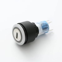 Interrupteur à clé rond ELEWIND 22 mm, 2 positions, maintenue enclenchée, éclairage intégré, protection IP65, 1NO1NC 5A (PB223WY-11Y/2)