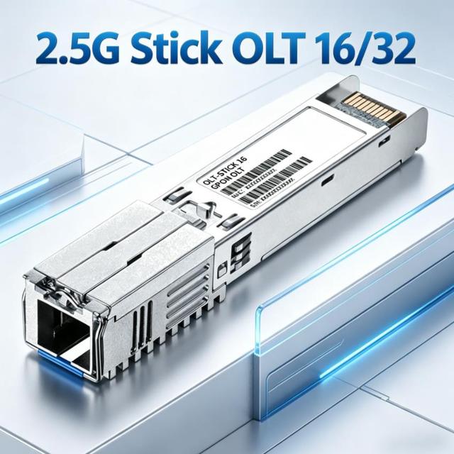 Mini GPON OLT Stick 2.5G Single Port Micro OLT Module Supports up to 16/32 ONUs Fiber Optic Equipment for FTTH