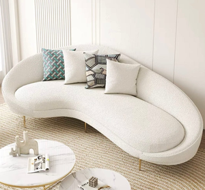 Nordic Ins Simple Couch Luxury love Seat Teddy Fabric Skin Curved Sofa <strong>Chair</strong> Furry Couch Fur Shaggy Fluffy Living Room Sofa - Product Image 3