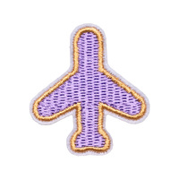 Autocollant brodé papillon pour ordinateur, petite taille, avion, fruit, dessin animé, autocollant en tissu brodé, badge de décoration pour vêtements de bébé