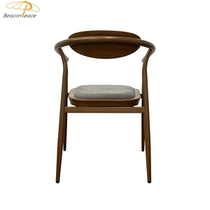 Sillas de comedor con marco de aluminio y madera <span class=keywords><strong>baratas</strong></span>, diseños nórdicos modernos, silla de café para exteriores para hotel - Product Image 5