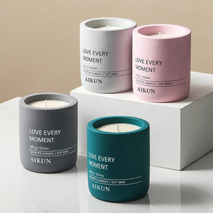 AIKUN Private Label Luxury Scented <b>Candle</b> Custom Ceramic Jar Soy Wax <b>Candle</b> for Home Fragrance OEM ODM <b>Candle</b> Gift - Product Image 1