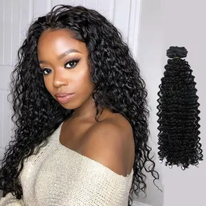 Clip rizado brasileño en extensiones de cabello humano Natural negro hecho a máquina cabello Remy