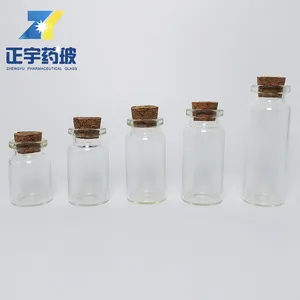 15ml 20ml 25ml 30ml 45ml Clear Glass Cork Bottle Diy Handcraft Round Glass Vials Wooden Cork