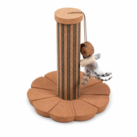 Rascador para Gatos con Base de Corcho Lotus, Superficie Corrugada, 260 mm X 320 mm, Juguete Natural para Rascar para Gatos de Interior