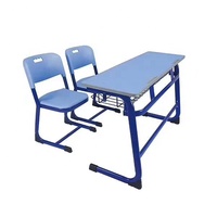 Meubles scolaires populaires, ensembles pour deux personnes, meubles scolaires, bureau et chaise en PVC, tables et chaises de classe pour étudiants universitaires