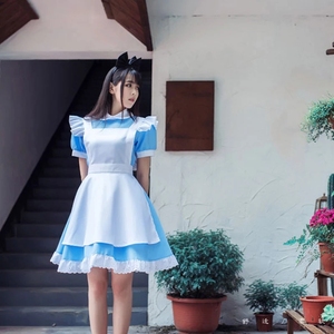 Costume Lolita <span class=keywords><strong>Alice</strong></span> mignon et doux pour Halloween, Noël, <span class=keywords><strong>jeux</strong></span>, fête dans le <span class=keywords><strong>pays</strong></span> <span class=keywords><strong>des</strong></span> <span class=keywords><strong>merveilles</strong></span>, cosplay, robe de femme de chambre, uniforme, personnage Daisy - Product Image 4