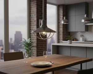 Luminaire suspendu vintage en laiton argenté antique, LED à intensité variable, lampe de plafond facile à installer pour le salon, la salle à manger - Product Image 2