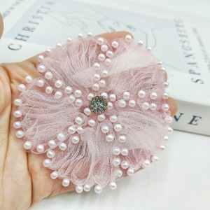 Nouveau 8cm 3D Sequin Fleur Patch rose Avec Coloré Floral Applique Organza Plume <span class=keywords><strong>Strass</strong></span> <span class=keywords><strong>pour</strong></span> <span class=keywords><strong>Vêtements</strong></span> De Mariée Pièces - Product Image 1