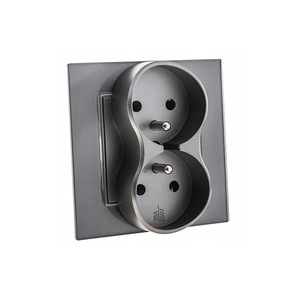 เต้ารับไฟฟ้าแบบฝรั่งเศส 86 ชนิด กระจกนิรภัย 16A 250V แบบสองขา สีดำ สำหรับใช้ในบ้าน - Product Image 2