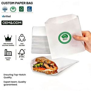 Sacs d'emballage pour gâteaux en papier kraft de qualité alimentaire, biodégradables, résistants à la graisse, avec impression de logo personnalisée, pour boulangerie - Product Image 4