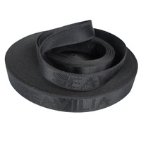 Sabuk Webbing Jacquard Nylon/Polypropylene Berkualitas Tinggi dengan Huruf Kustom Acme, Lebar 15-50mm, 50/100 Yard/gulung