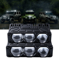 Éclairage auxiliaire extérieur pour voiture et moto, lumière auxiliaire 3000K 4300K 6500K, trois couleurs, 3 yeux, lumière LED pour calandre