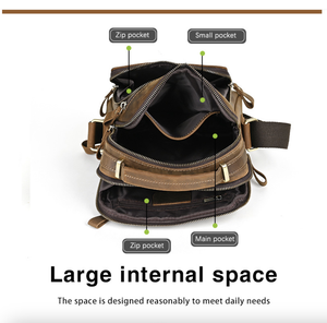 กระเป๋าหนังวัวแท้ AndoBag รุ่น Crazy Horse สำหรับผู้ชาย กระเป๋าสะพายข้างแบบวินเทจ กระเป๋าถือสำหรับทำงานและธุรกิจ ความจุขนาดใหญ่ - Product Image 5