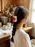 DOWELL Pinces à cheveux en acétate en forme de cœur à imprimé cerise, pinces requin amusantes sur le thème du pain et des desserts pour filles, accessoires de mode pour cheveux