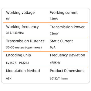 Télécommande <span class=keywords><strong>universelle</strong></span> sans fil pour voiture 315/433MHz prête à expédier avec distance de transmission de 50m - Product Image 4