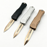 Couteau de poche Hera II Mini D/E Tan Stonewash Standard (1702M-10TA) avec cœur en acier Damas Cuivre, en alliage d'aluminium 7075-T6, DIY OEM