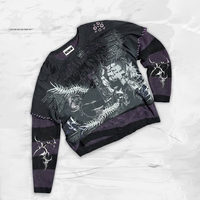Sweater DiZNEW 2025 Desain Plus-size Motif 3D Cetak Gaya Hip-hop Amerika Streetwear Pria