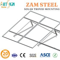 Art Sign Çinko Alüminyum Magnezyum Güneş Enerjisi Tripod Montaj Sistemi ZM Çelik Sabit Özelleştirilmiş Eğim Açılı Çatı Montaj Yapısı