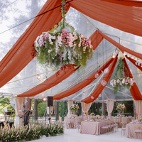 Velo de techo de boda Arco y Mandap Juego de cortinas Cortina colgante con Blackout 100% Poliéster para decoraciones de lugares