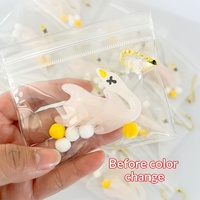 Pendentif Canard à Petit Nez, Jouet Anti-Stress à Presser à Rebond Lent, Changeant de Couleur UV, Modèle Super Doux Effet Boue BSKY pour