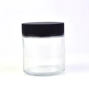 Smell Proof 2 3 4 Fl Oz Clear Glass Container Airtight Child Resistant Glass Jar With Childproof Lid Custom Printing Logo